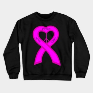 Peace Love Cure Pink Ribbon Crewneck Sweatshirt